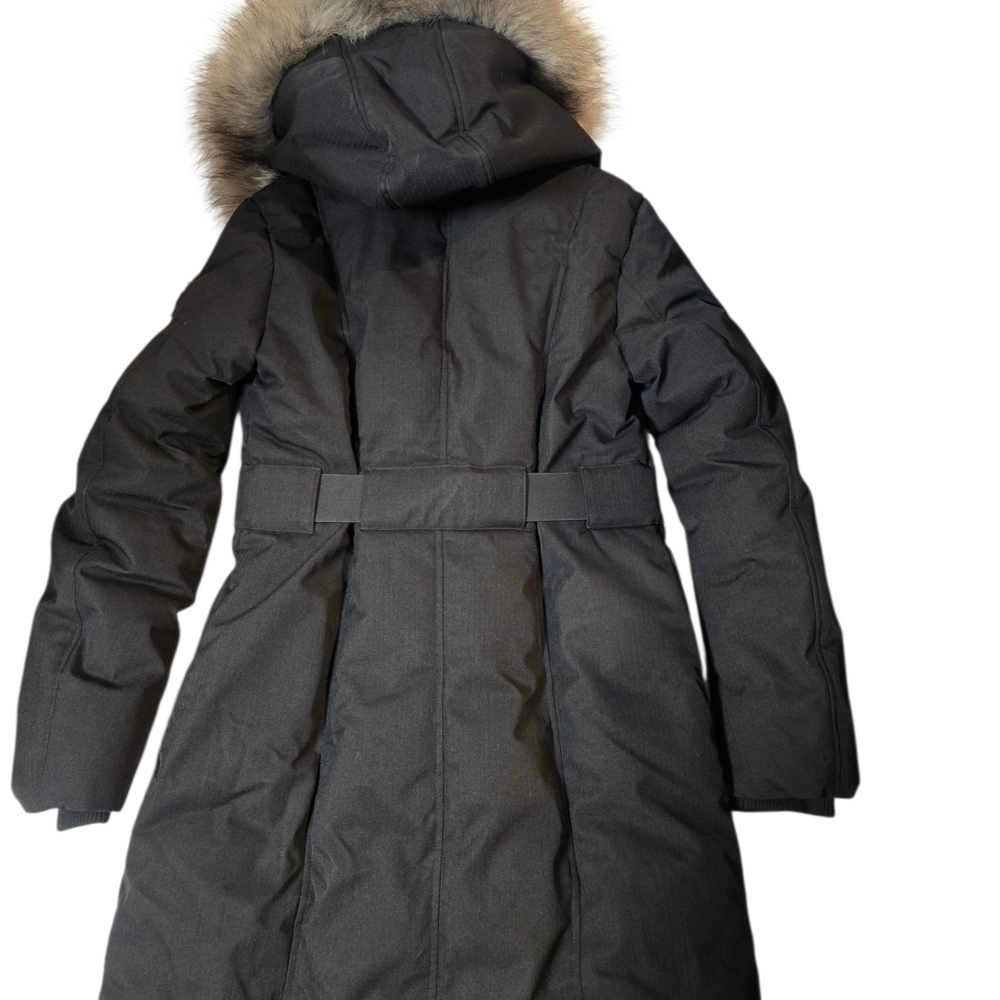 Toboggan Canada Black Winter Parka Faux Fur Hood Belted Eva B III Sweetheart - Picture 7 of 7